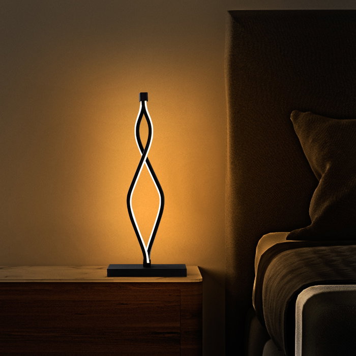 Opviq Lámpara de Sobremesa Metálica Negra LED 12W